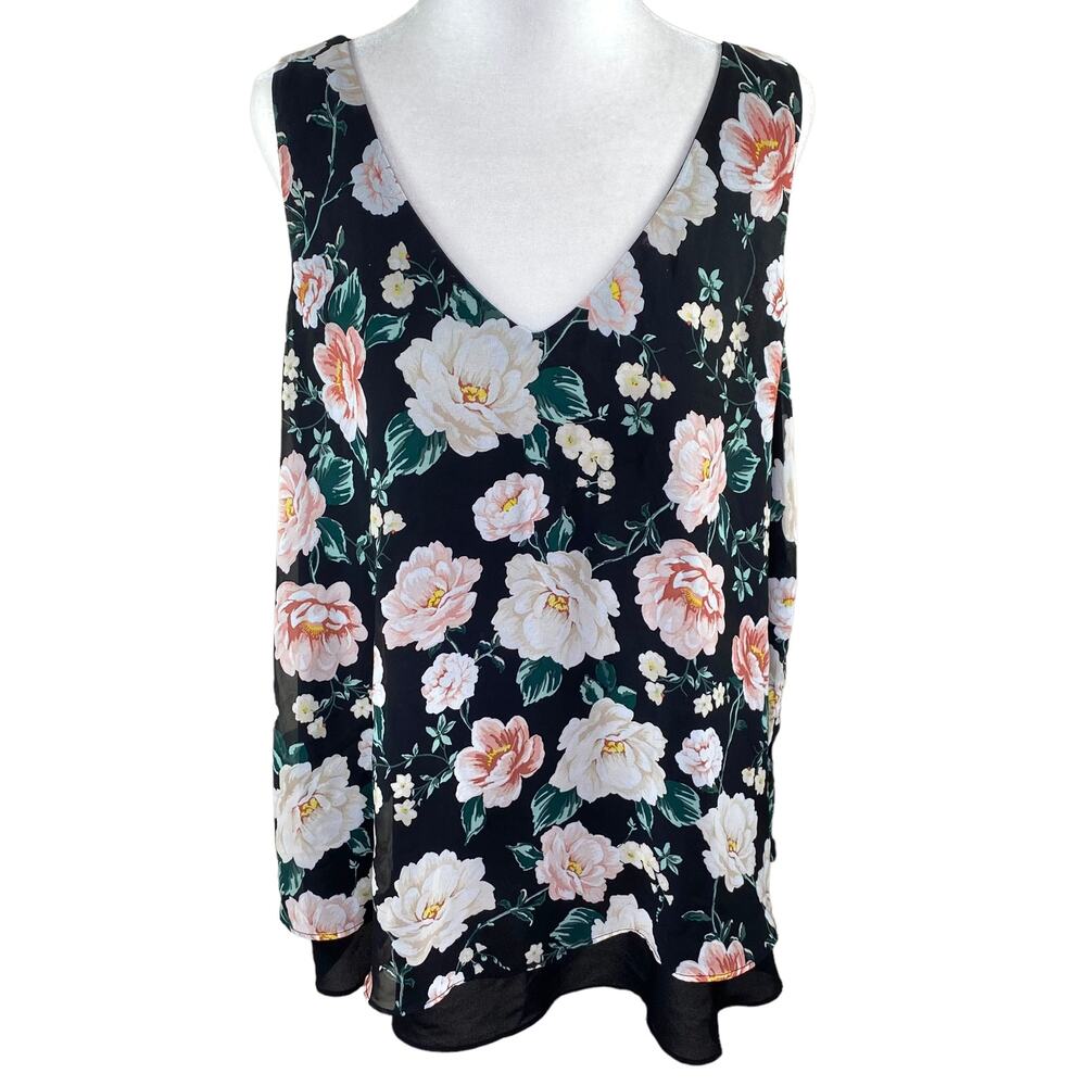 Torrid Georgette Double Layer Swing Tank Floral Blouse 10